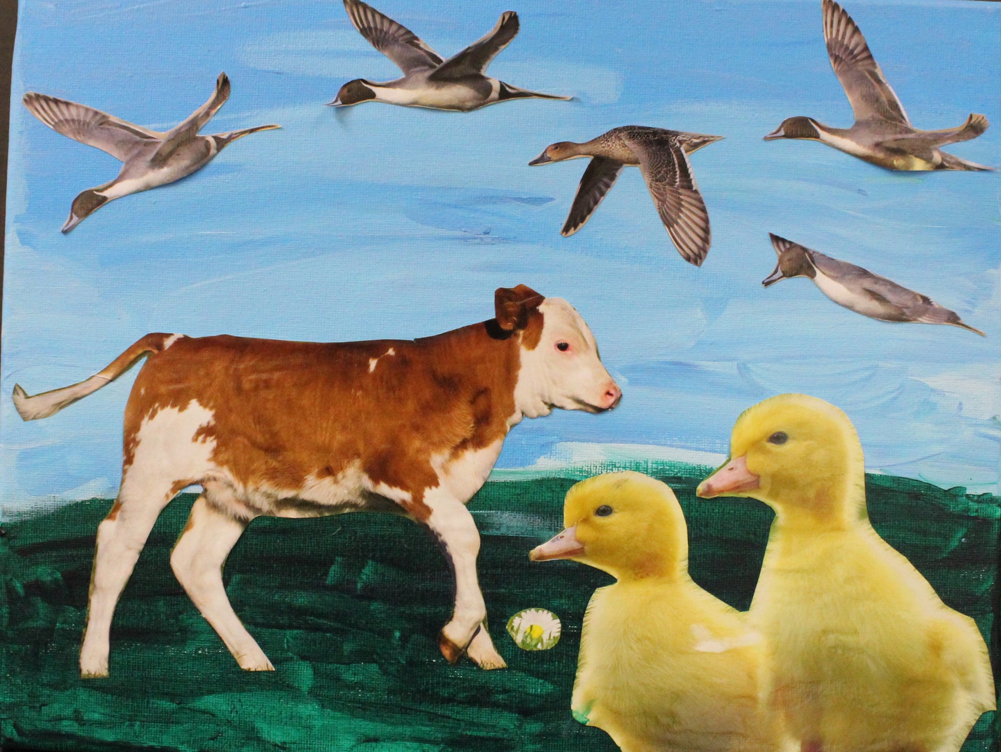 Kali J.Duck and Cow Mixed Media Collage