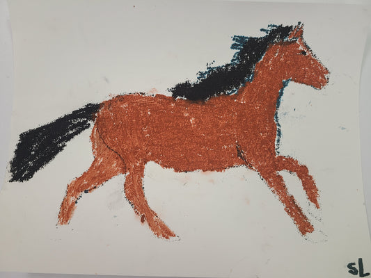 Sean L. Horse Oil Pastel Drawing