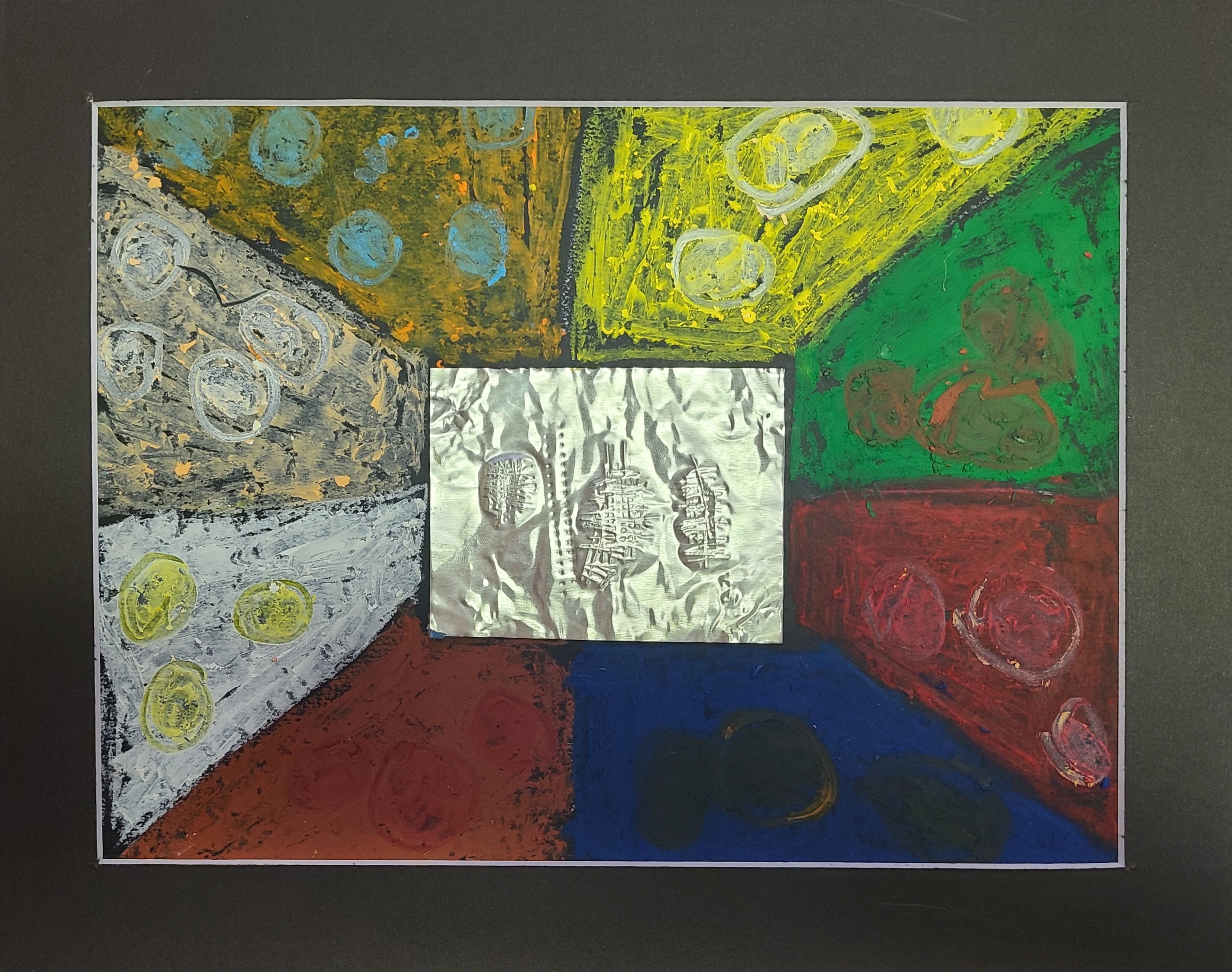 Metal Tooling/Oil Pastel Mixed Media-EA