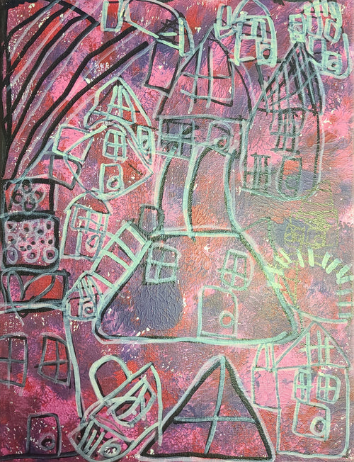 Layered Cityscape Painting-KS