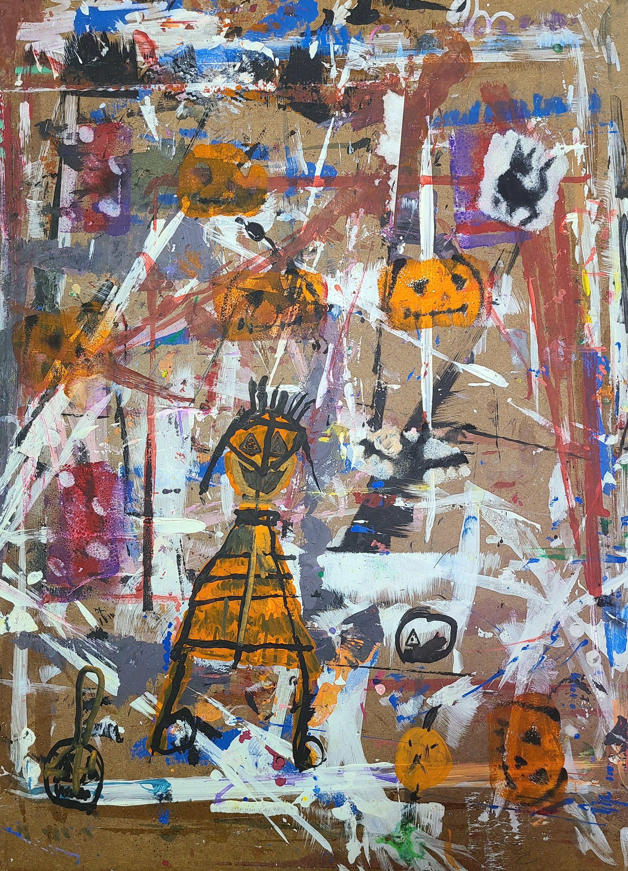 Basquiat at Bost Graffiti Inspired Painting- JW