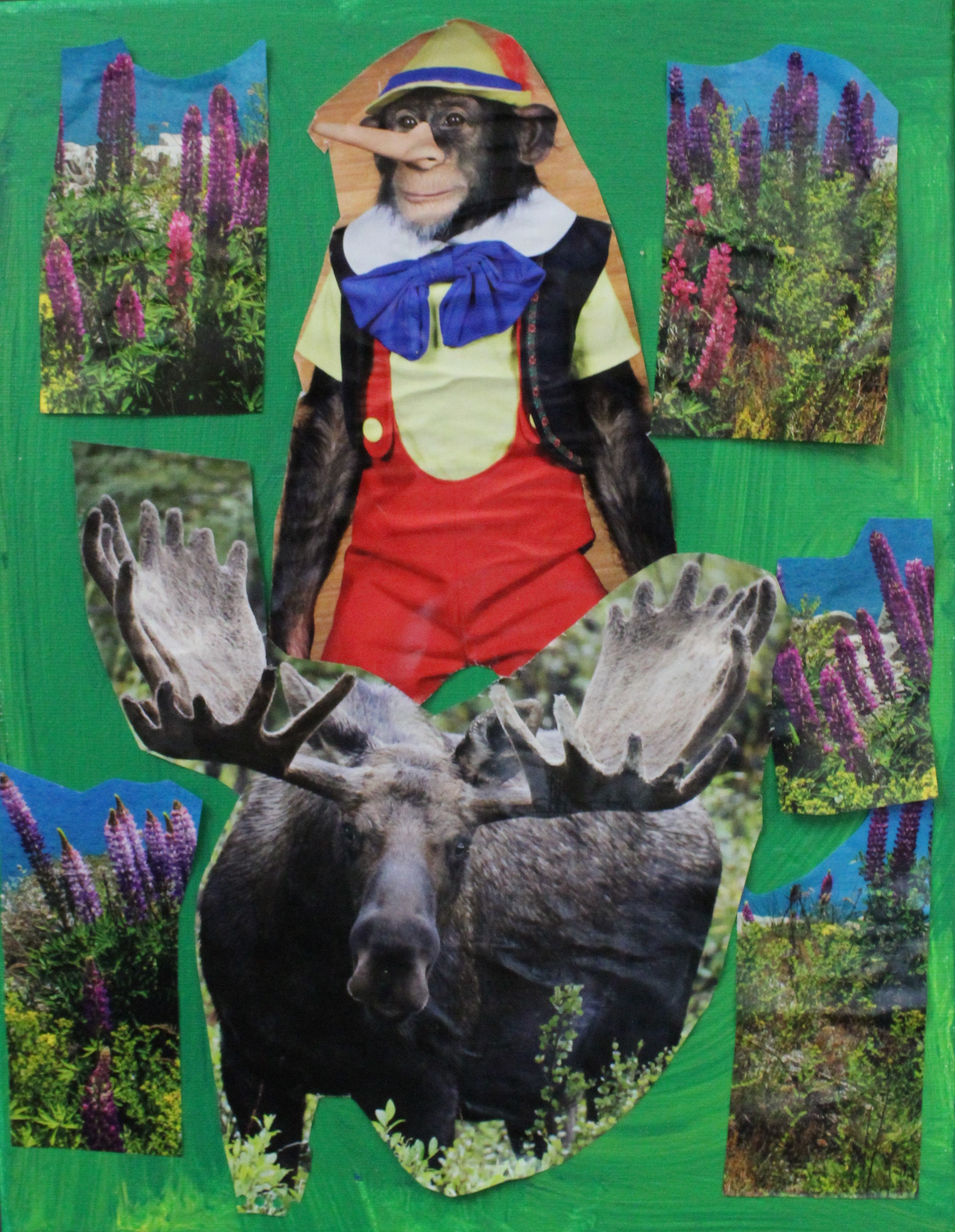 Olivia C. Monkey  Mixed Media Collage