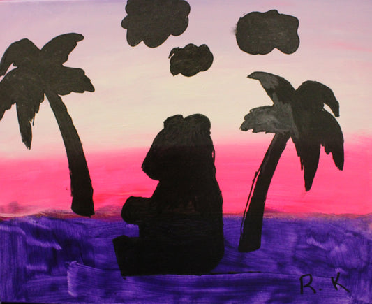 Rose K. Panda Silhouette Painting