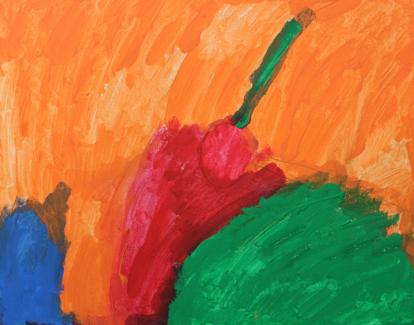 Sean L. Abstract Orange and Green Painting