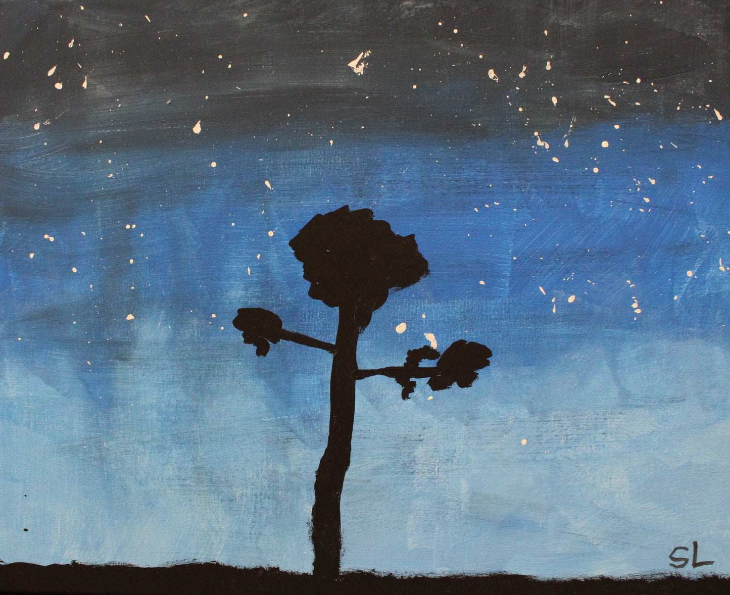 Sean L. Tree Silhouette Painting