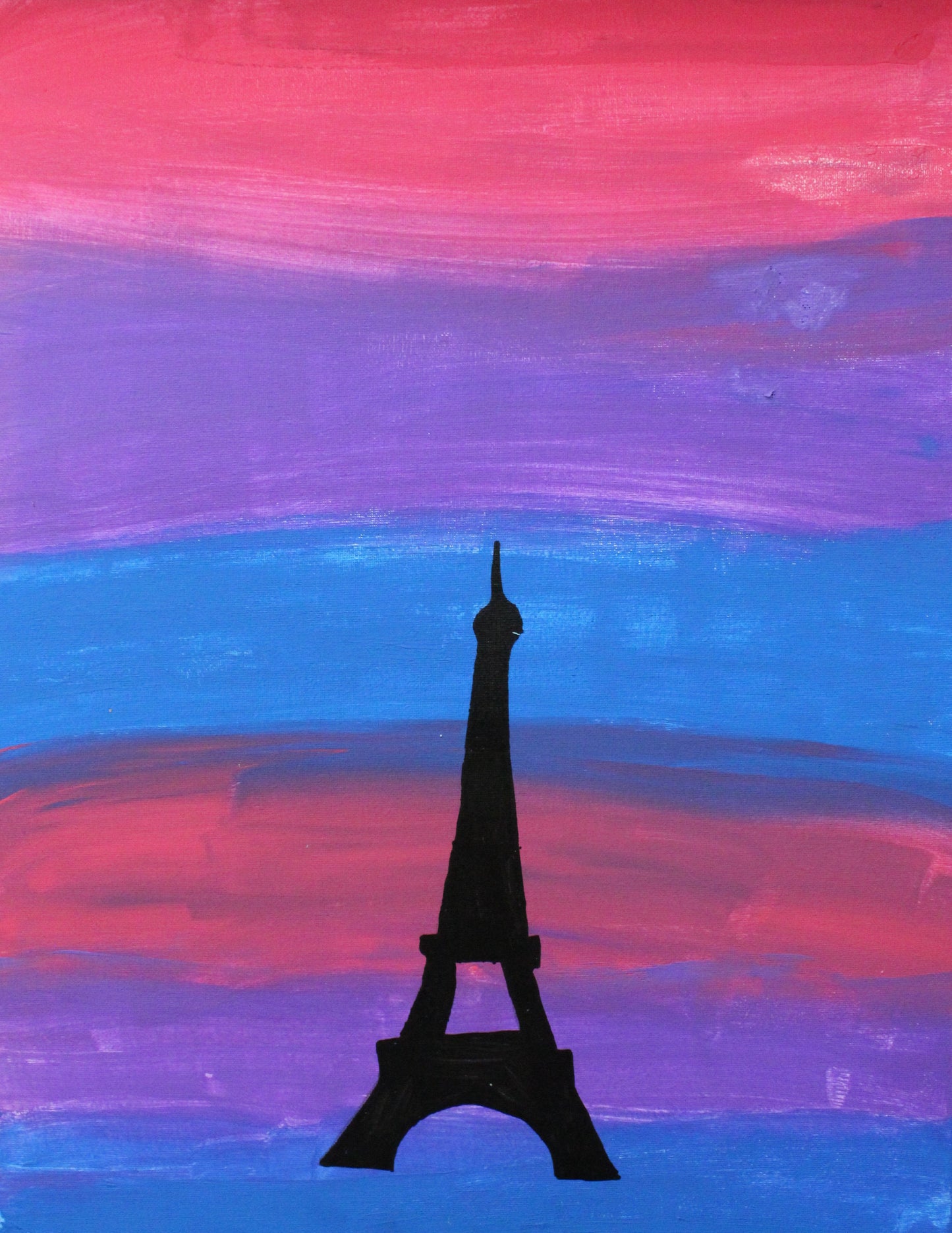 Shannon M. Eiffel Tower Silhouette Painting