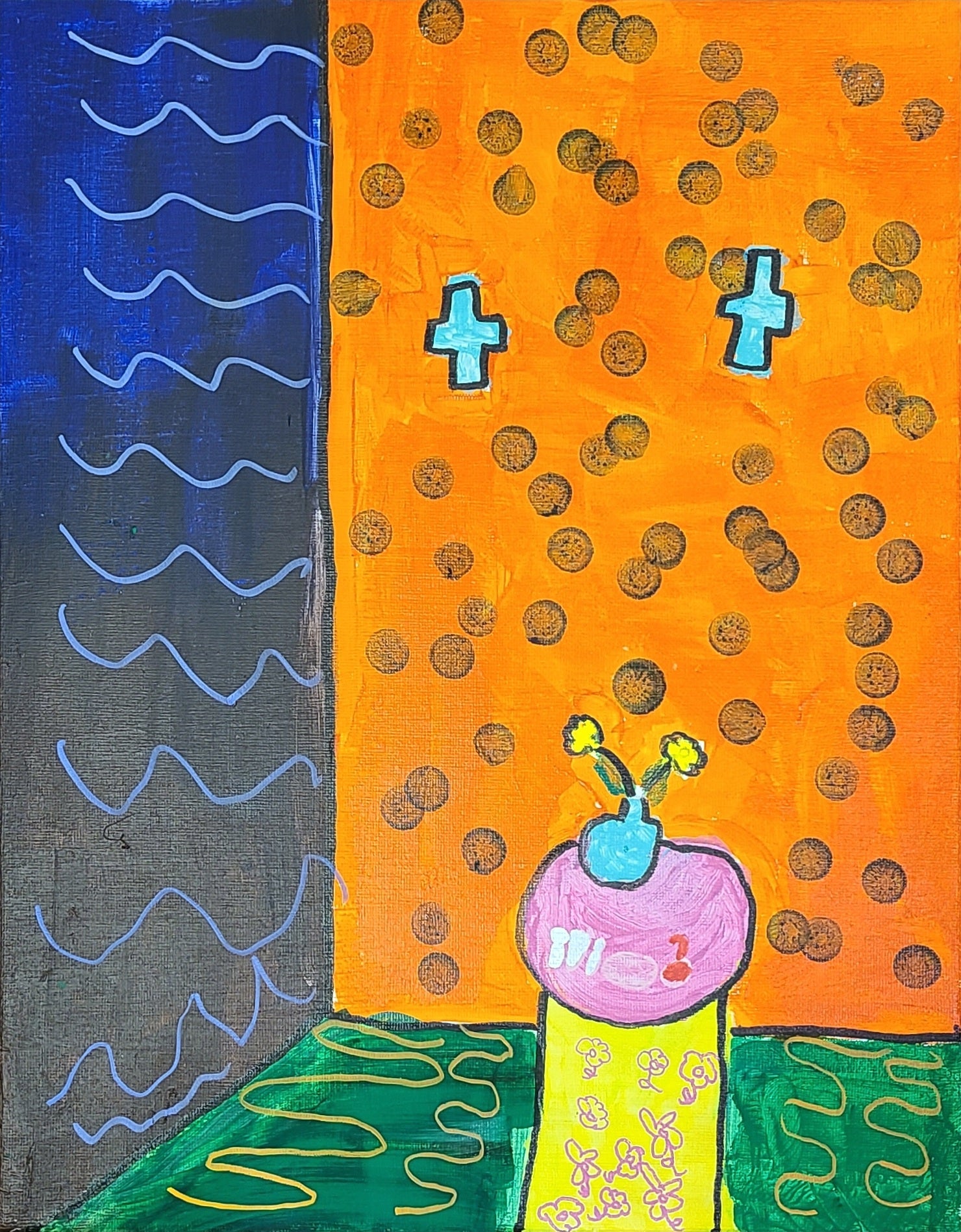 Room with Flower Vase Painting HN